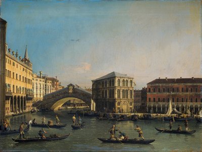 Der Canal Grande mit der Ponte Rialto und dem Fondaco dei Tedeschi von Giovanni Antonio Canal